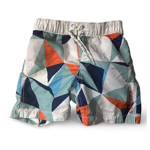 Baby Gap Boys Swim Trunks 4T Blue Green Geometric
